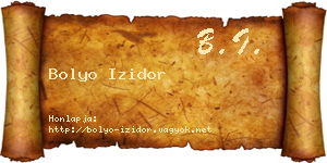Bolyo Izidor névjegykártya